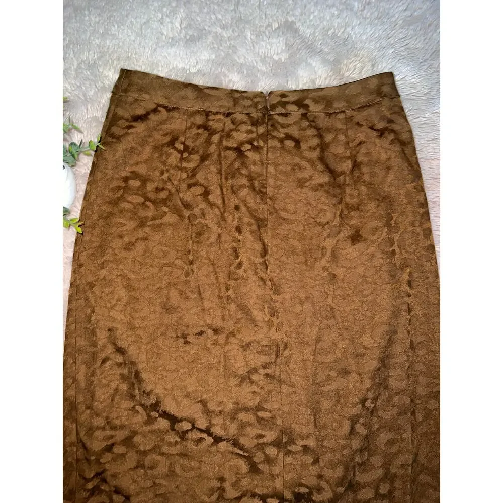 Zara Basic Brown Animal Print Ruffle Front Skirt Size: Medium